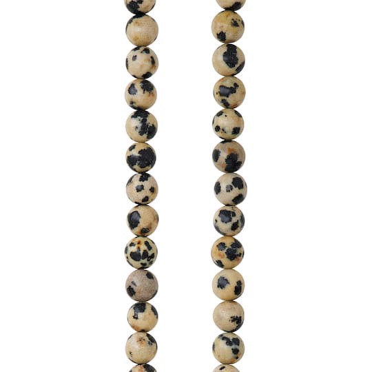 slide 1 of 3, Dalmatian Jasper Round Beads, 6mm By Bead Landing, 6 mm