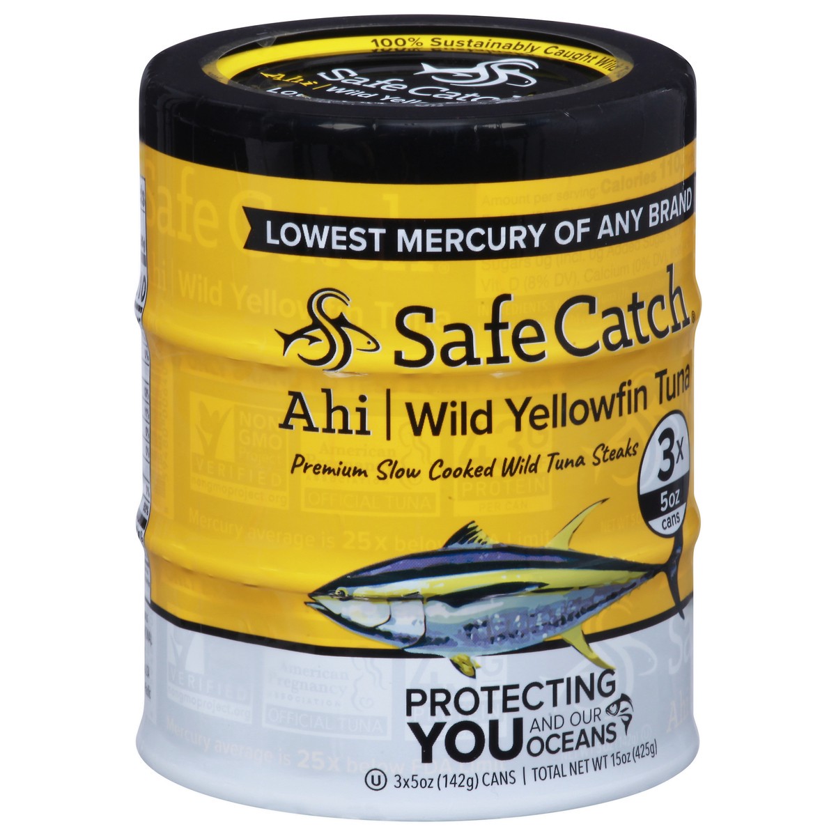 slide 2 of 9, Safe Catch Ahi Wild Yellowfin Tuna, 3 ct / 5 oz