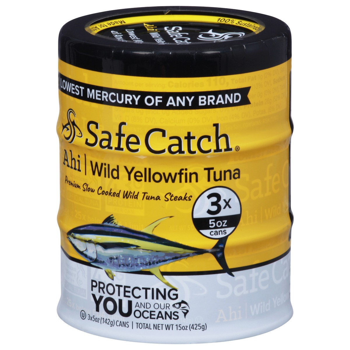 slide 3 of 9, Safe Catch Ahi Wild Yellowfin Tuna, 3 ct / 5 oz