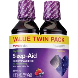 slide 1 of 1, CVS Health Nighttime Sleep Aid Twin Pack 24 Oz, 24 oz