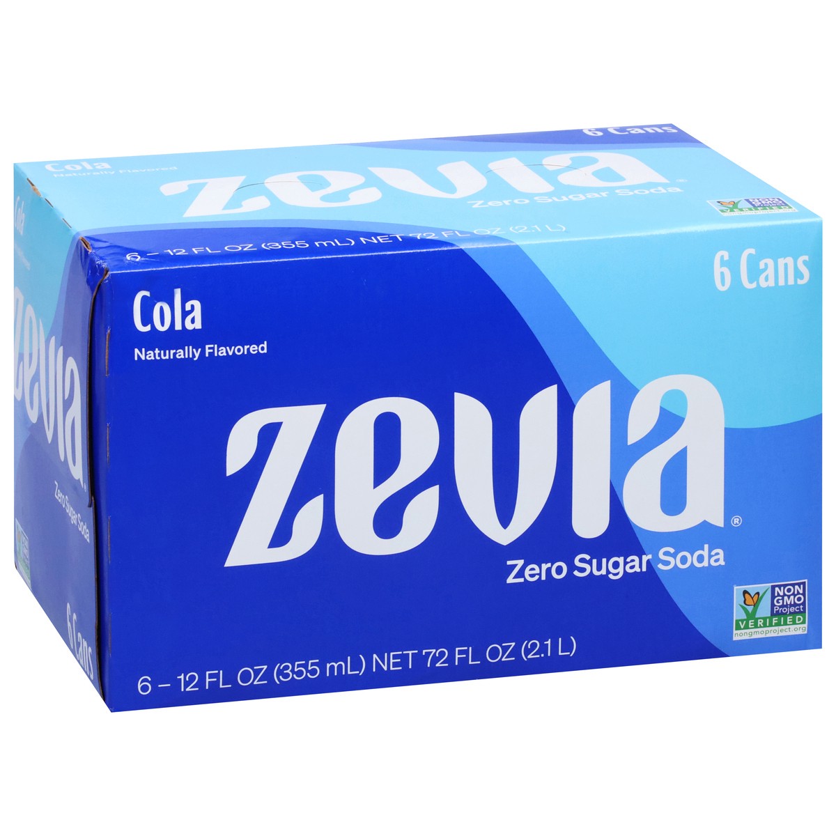 slide 3 of 9, Zevia Zero Sugar Cola Soda 6 - 12 fl oz Cans, 6 ct