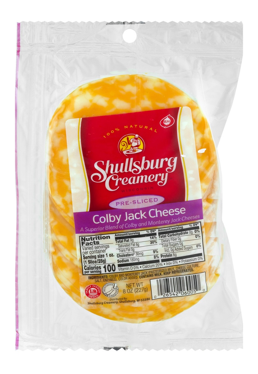 slide 1 of 1, Shullsburg Creamery Pre-Sliced Colby Jack Cheese, 8 oz