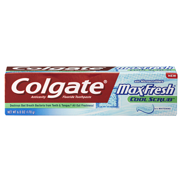 slide 1 of 1, Colgate Max Fresh Cool Scrub Toothpaste, 6 oz