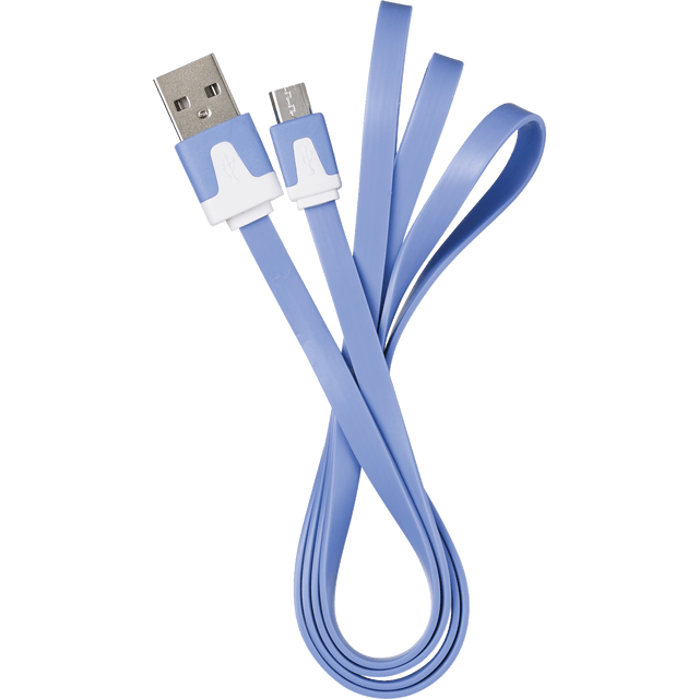 slide 1 of 1, POWERXCEL Wireless Gear Usb Cable Flat Micro Blue, 1 ct