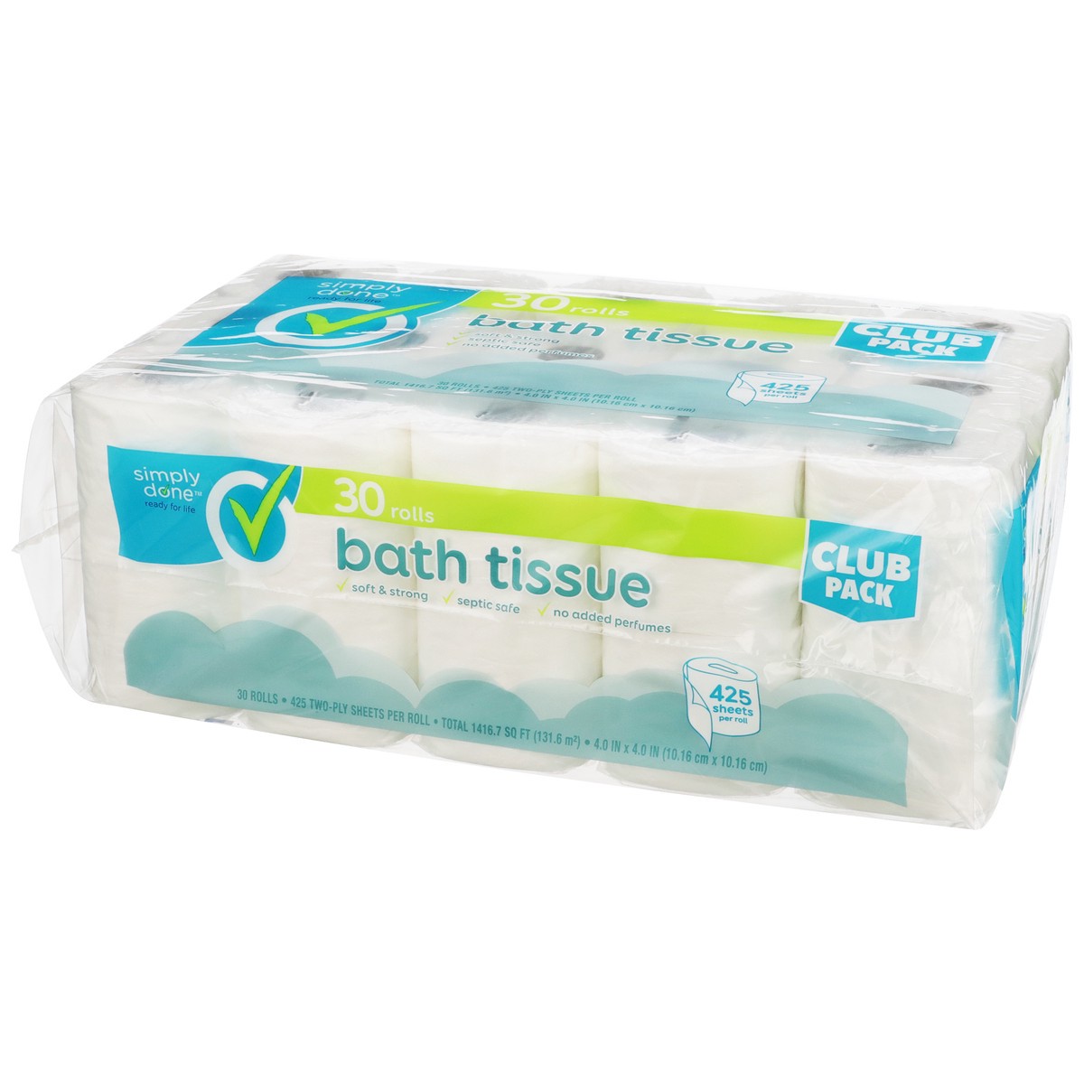 slide 3 of 8, Simply Done Club Pack Bath Tissue, 30 ct