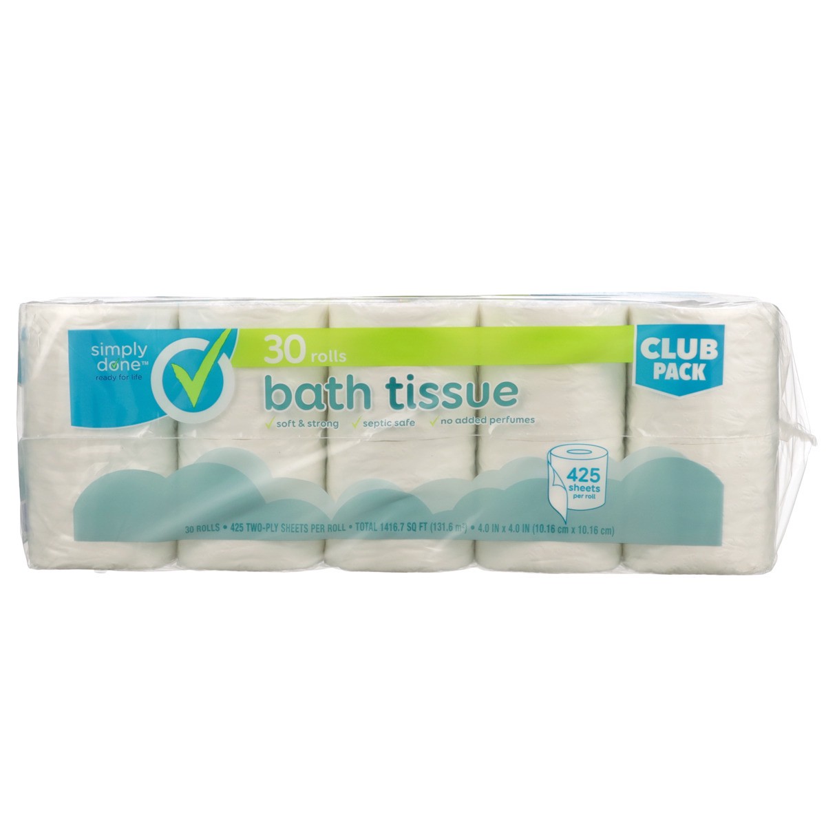 slide 8 of 8, Simply Done Club Pack Bath Tissue, 30 ct