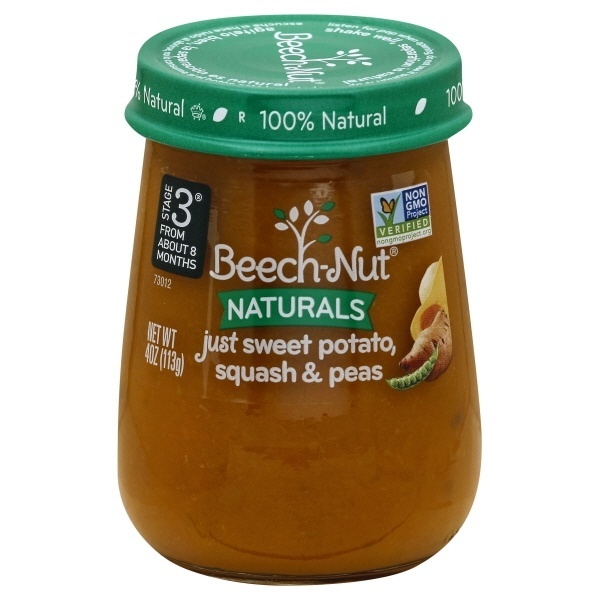 slide 1 of 1, Beech-Nut Beech Nut Naturals Stage 3 Just Sweet Potato Squash Peas, 4.25 oz