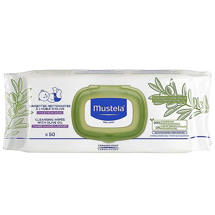 slide 1 of 1, Mustela Cleansing Wipes with Olive Oil, 50 ct