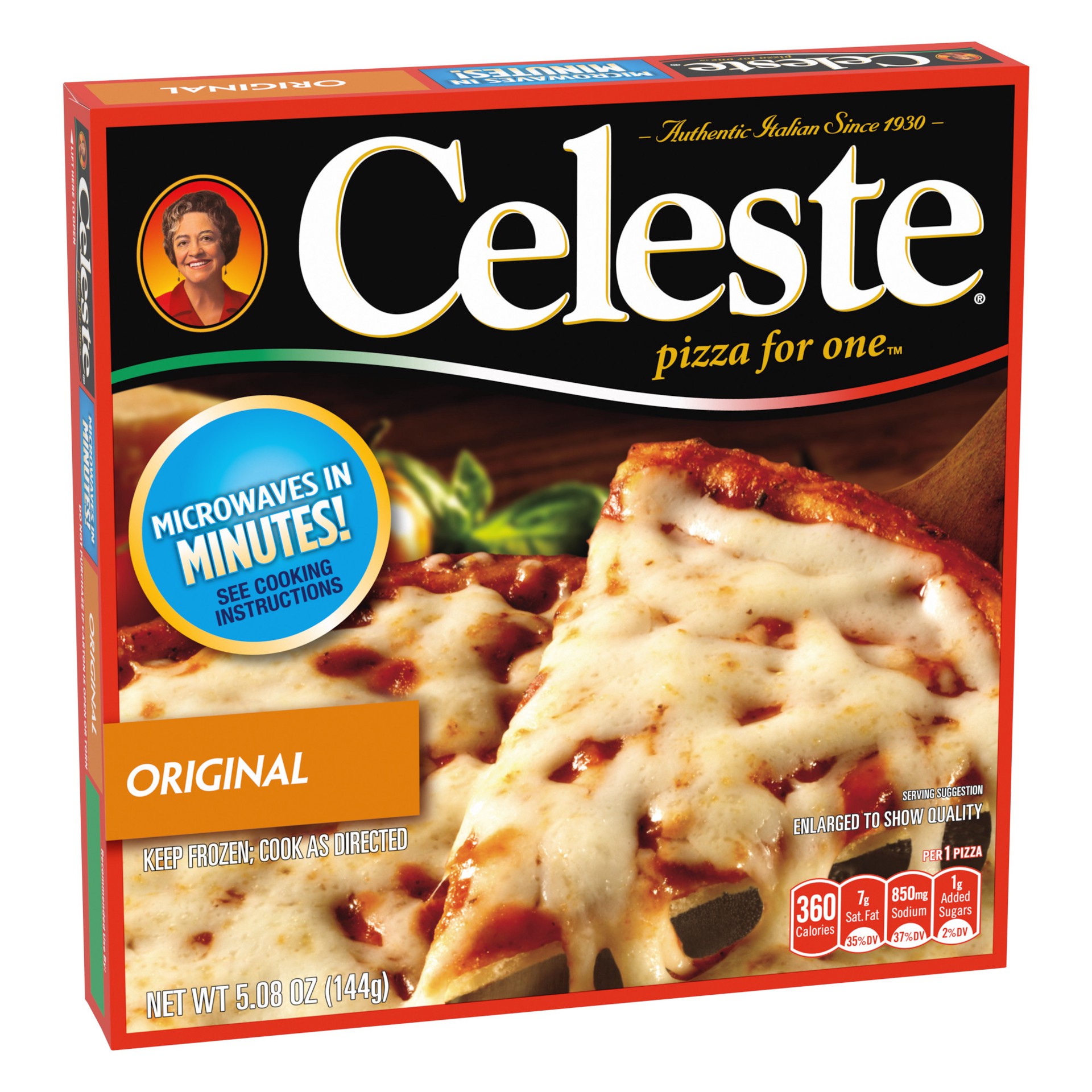 slide 5 of 5, Celeste Original Cheese Pizza for One, Individual Microwavable Frozen Pizza, 5.08 oz., 5.08 oz