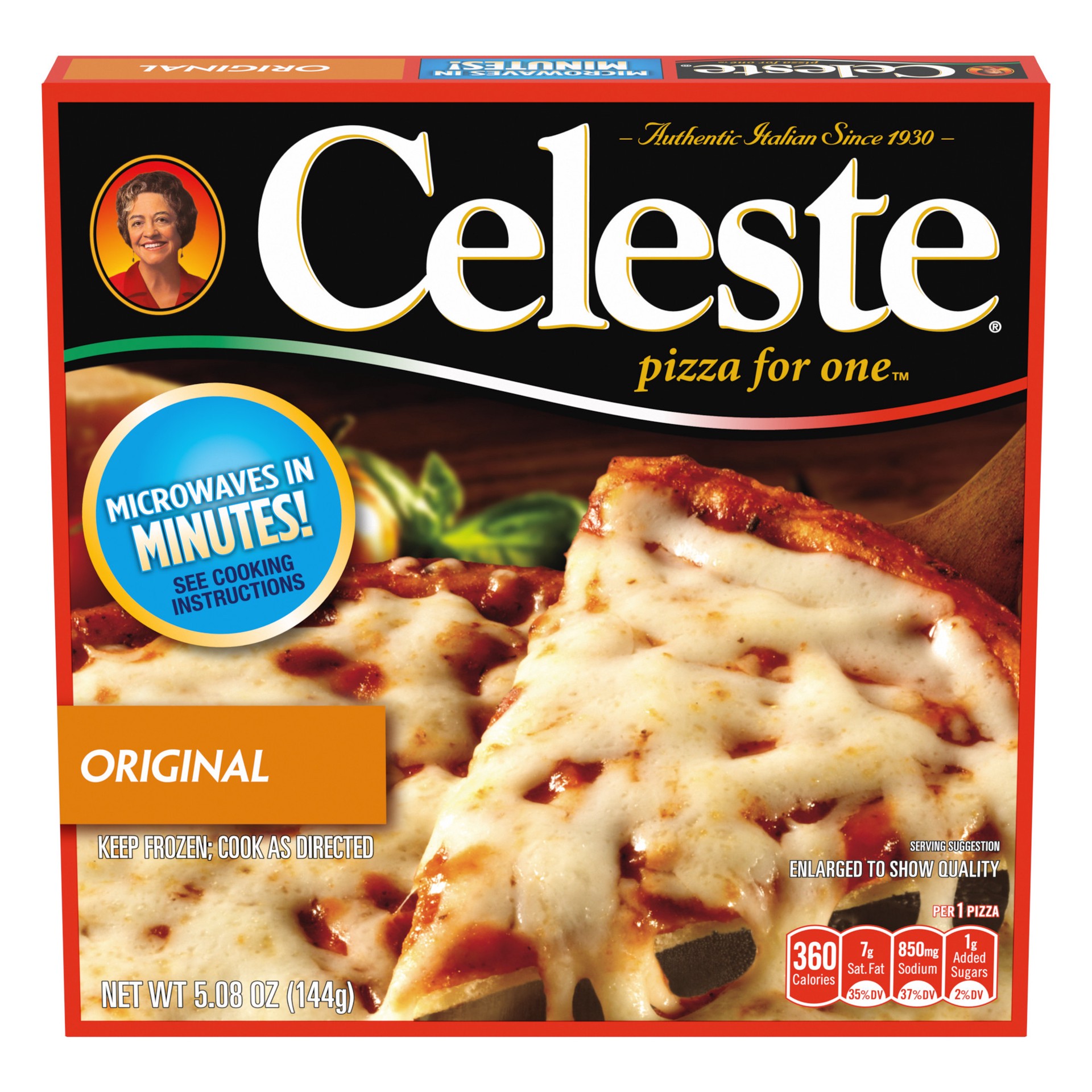 slide 1 of 5, Celeste Original Cheese Pizza for One, Individual Microwavable Frozen Pizza, 5.08 oz., 5.08 oz