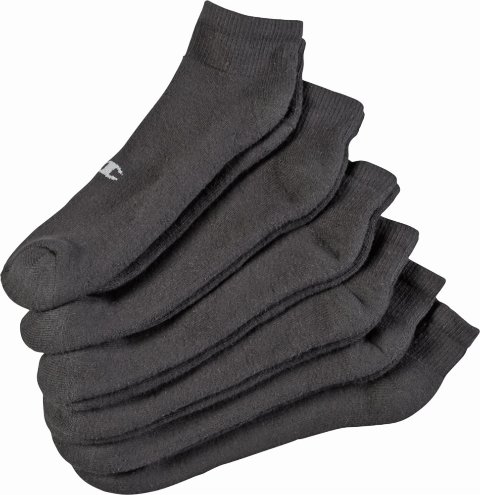 slide 1 of 1, Champion Performance Men's King-Size Quarter Athletic Socks - 6 Pack - Black, 14 ct