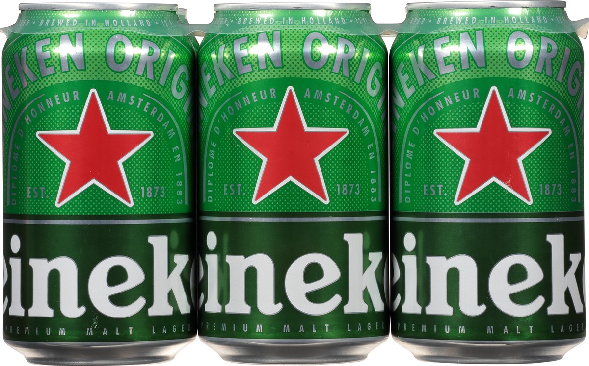 slide 1 of 3, Heineken Premium Malt Lager Imported Beer 6-12 fl oz Cans Multipack, 12 ct; 12 oz