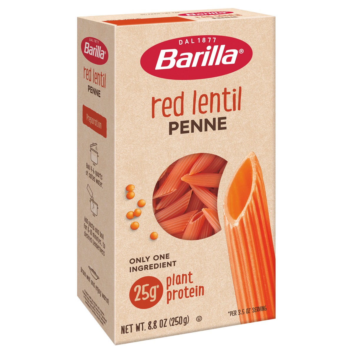 slide 2 of 9, Barilla Legume Red Lentil Penne, 8.8 oz