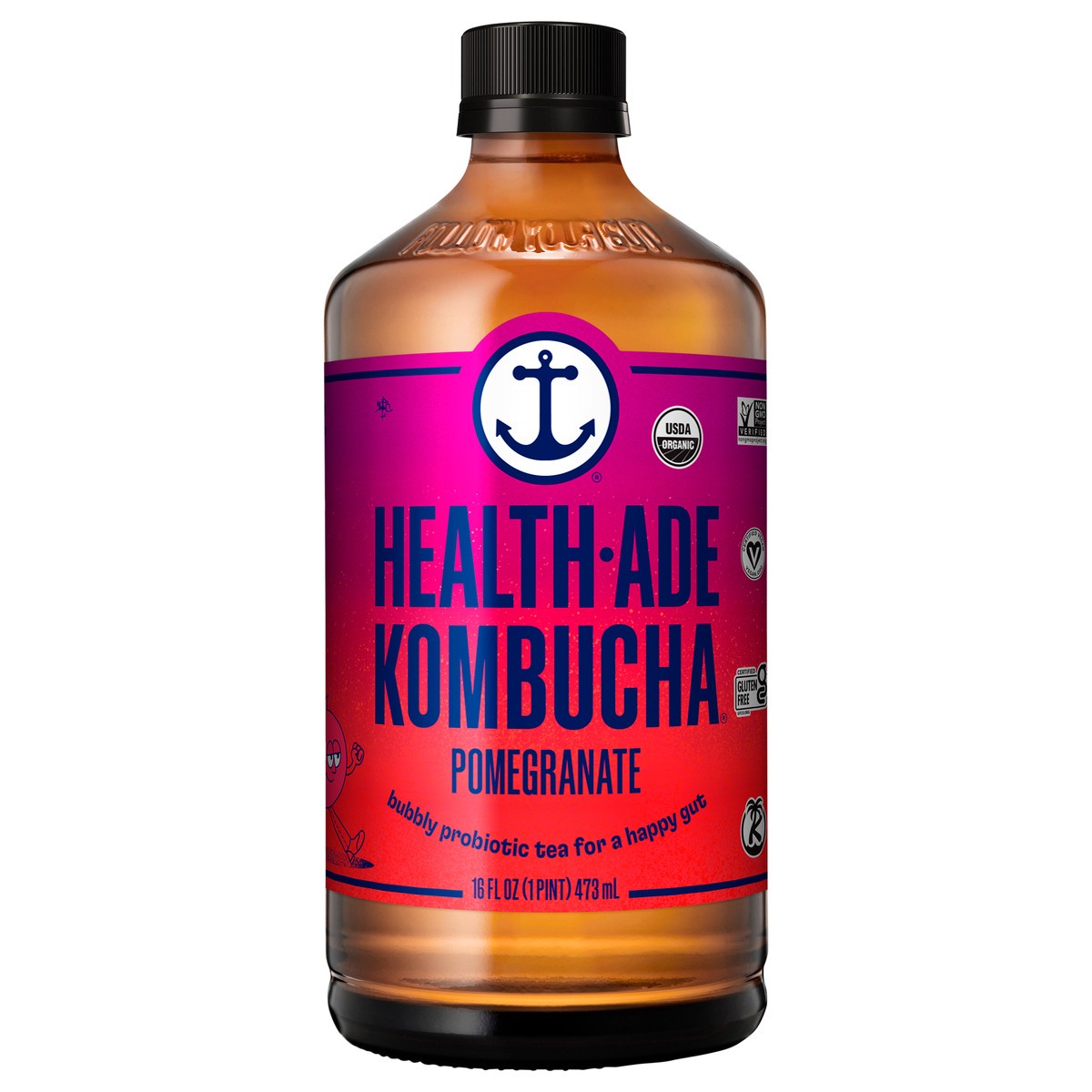 slide 1 of 4, Health-Ade Health Ade Kombucha 16oz - Pomegranate, 16 fl oz