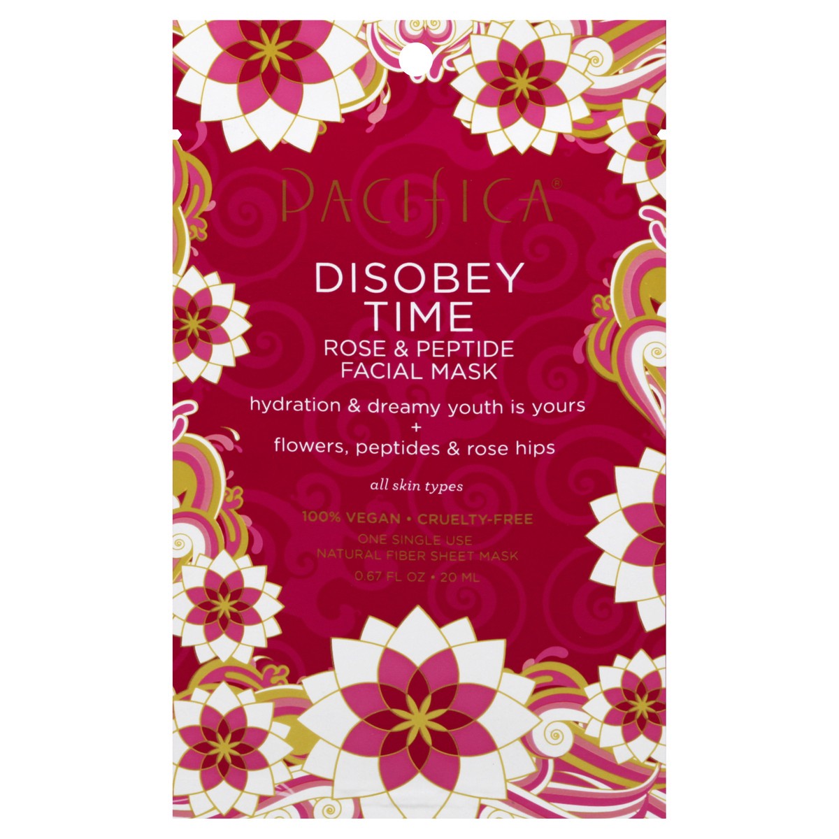 slide 1 of 9, Pacifica Rose & Peptide Disobey Time Facial Mask 0.67 oz, 0.67 oz