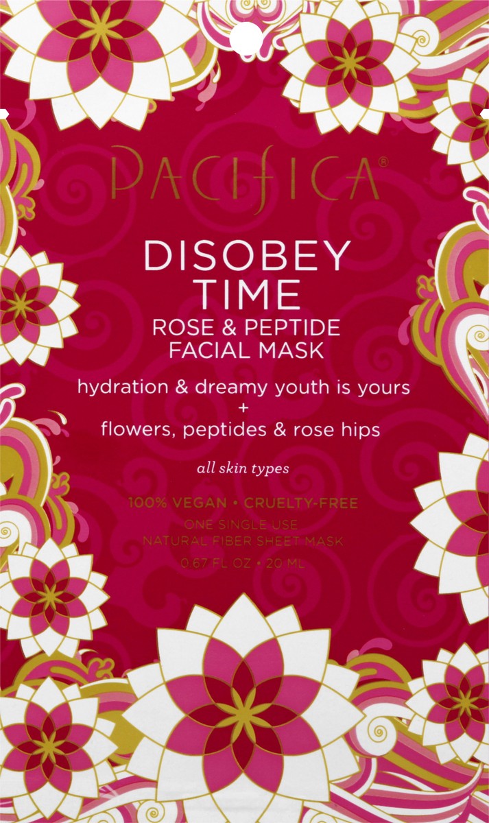slide 5 of 9, Pacifica Rose & Peptide Disobey Time Facial Mask 0.67 oz, 0.67 oz