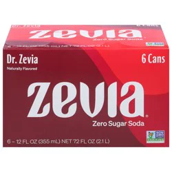 Zevia Dr. Zevia Zero Calorie Soda, No Sugar - 6 ct; 12 fl oz