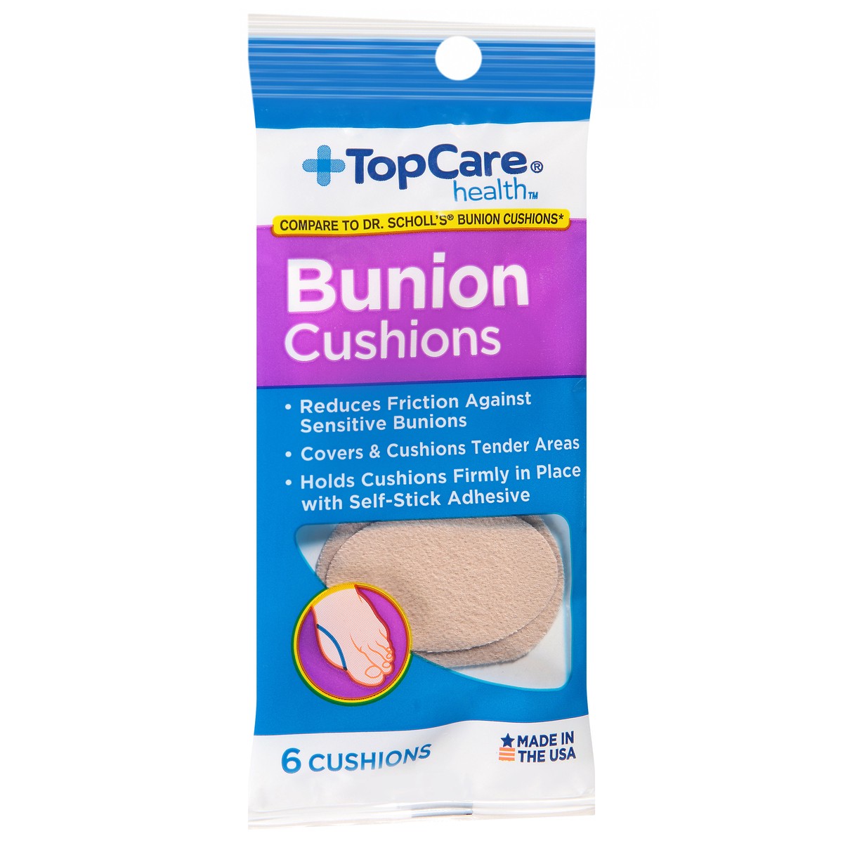slide 4 of 9, TopCare Health Bunion Cushions 6 ea, 6 ct