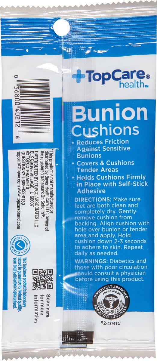 slide 6 of 9, TopCare Health Bunion Cushions 6 ea, 6 ct