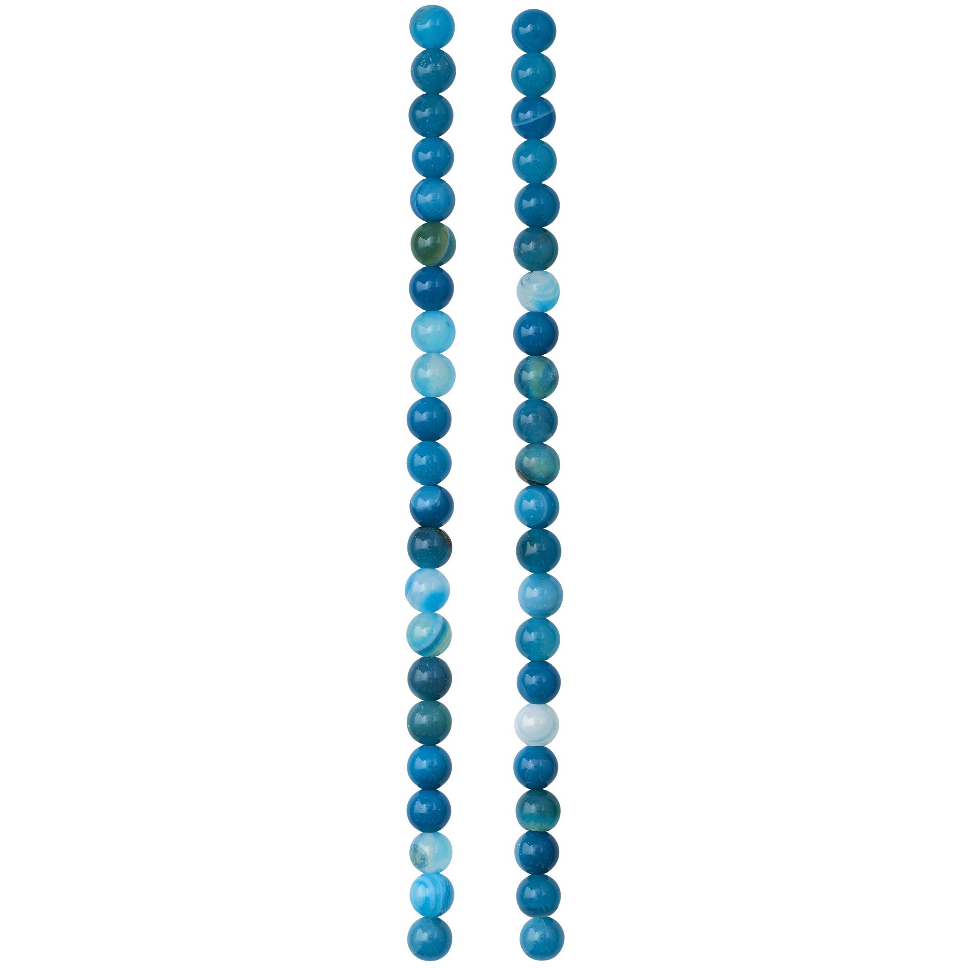 slide 3 of 3, Blue Striped Agate Round Beads, 6mm By Bead Landing, 6 mm