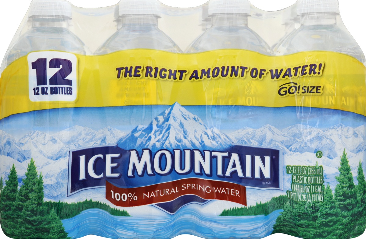 slide 5 of 6, Ice Mountain 100% Natural Spring Water Plastic Bottles, 12 ct; 12 fl oz