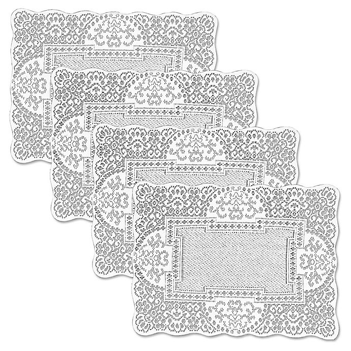 slide 2 of 2, Heritage Lace Canterbury Classic Placemats - White, 4 ct