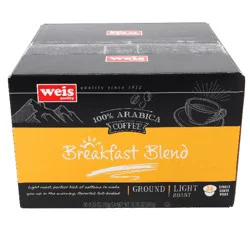 Weis Quality Light Roast Breakfast Blend 100% Arabica Premium Coffee Single Serve Cups - 36 ct; 12.69 oz