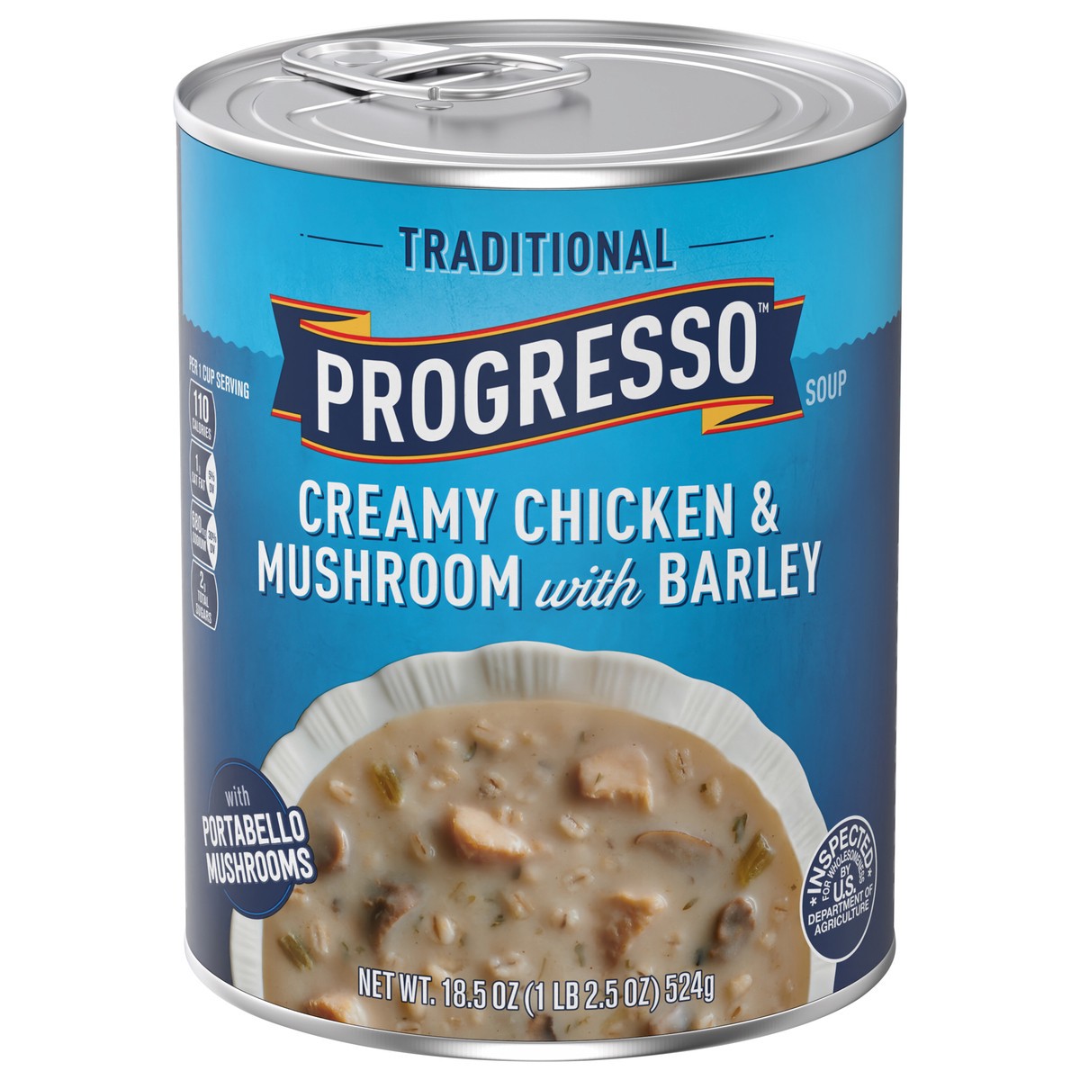 slide 1 of 13, Progresso Traditional Creamy Chicken & Mushroom With Barley Soup, 18.5 oz., 18.5 oz