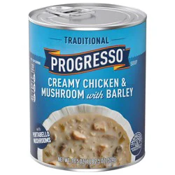 Progresso Traditional Creamy Chicken & Mushroom With Barley Soup, 18.5 oz.