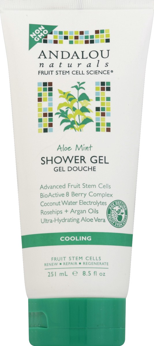 slide 2 of 3, Andalou Naturals Aloe Mint Shower Gel, 8.5 oz