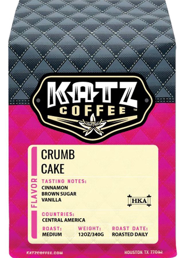 slide 1 of 1, Katz Crumb Cake Whole Bean Coffee, 12 oz