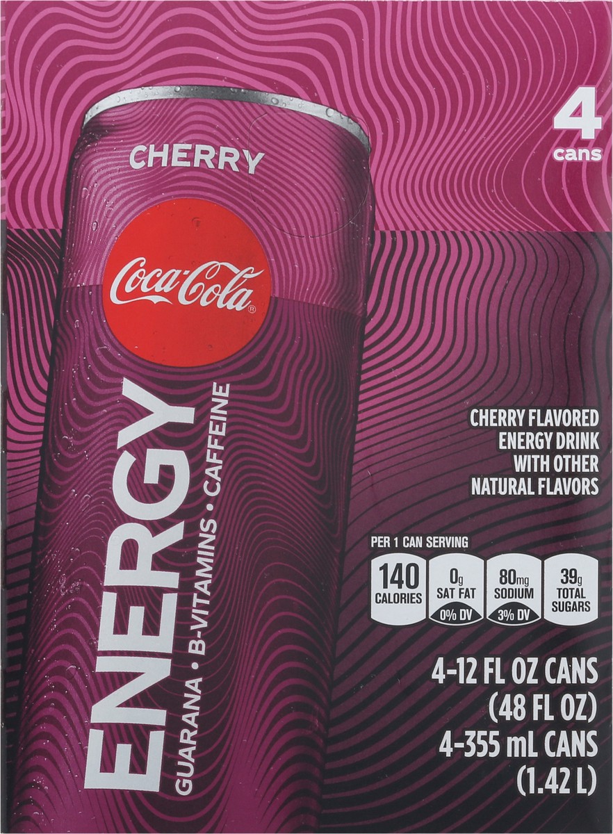 slide 8 of 9, Coca-Cola 4 Pack Cherry Energy Drink 4 ea, 4 ct