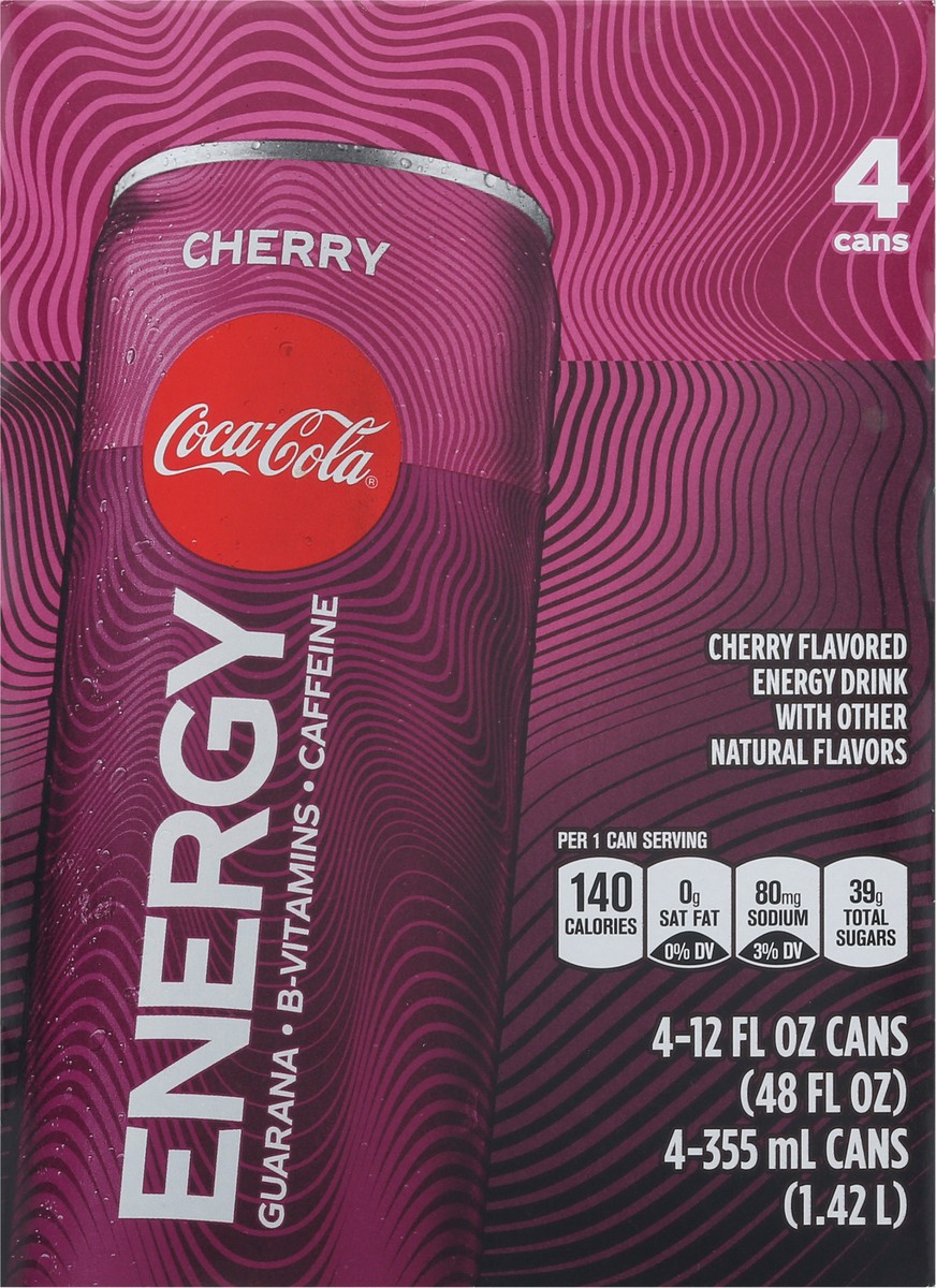 slide 2 of 9, Coca-Cola 4 Pack Cherry Energy Drink 4 ea, 4 ct