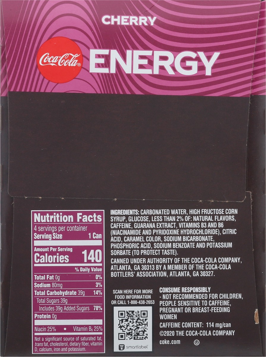 slide 3 of 9, Coca-Cola 4 Pack Cherry Energy Drink 4 ea, 4 ct