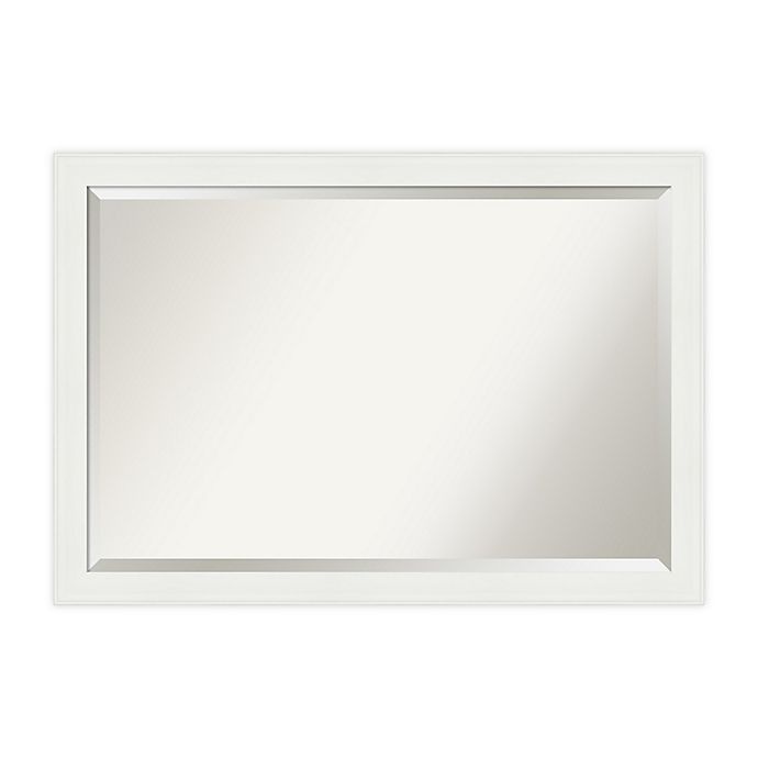 slide 1 of 6, Amanti Art Vanity Narrow Framed Bathroom Vanity Mirror - White, 39 in x 27 in