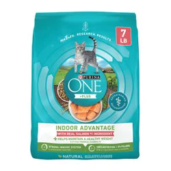 Purina ONE Natural Low Fat, Indoor Dry Weight Control High Protein Cat Food Plus Indoor Advantage With Real Salmon