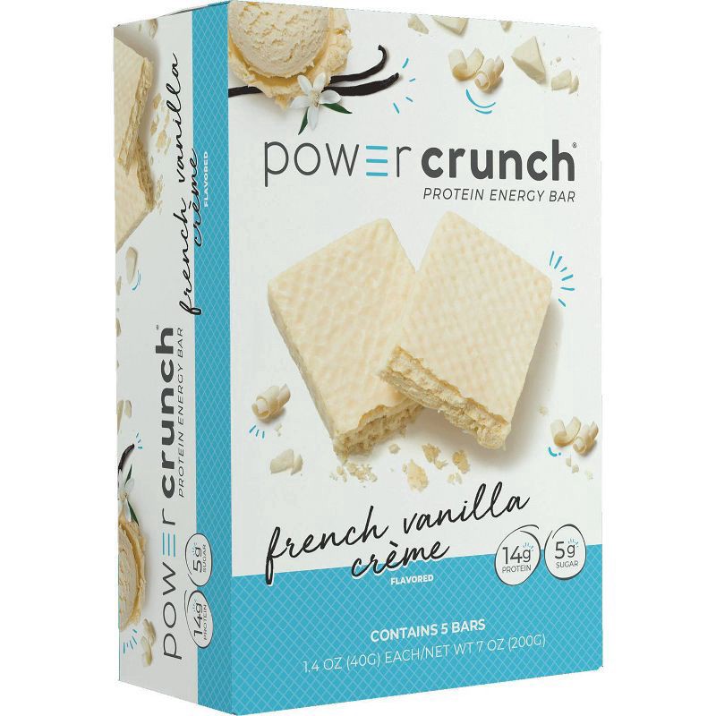 slide 1 of 9, Power Crunch French Vanilla Creme Flavored Protein Energy Bar 5 - 1.4 oz Bars, 5 ct