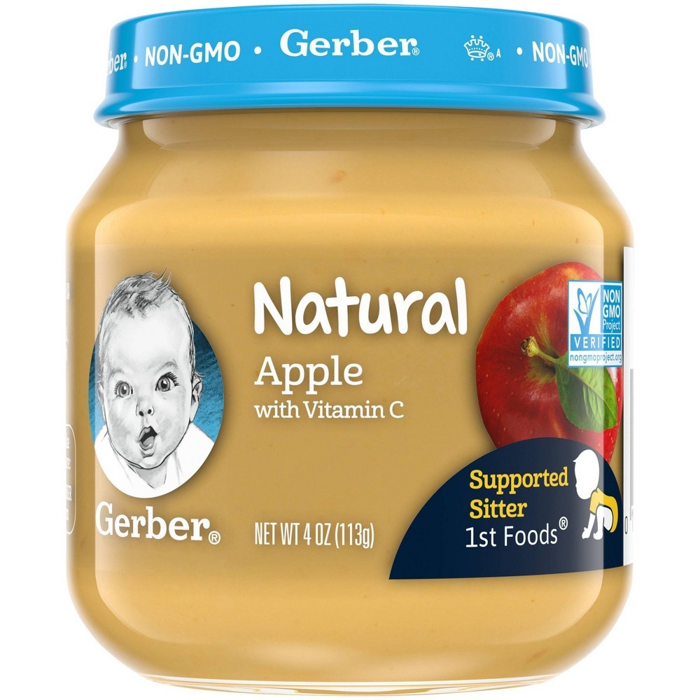 slide 3 of 8, Gerber 2nd Foods Baby Food Apple With Vitamin C, 4 oz