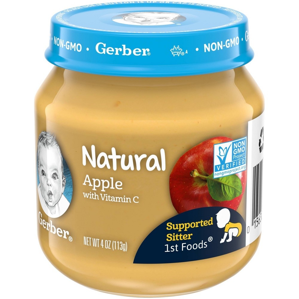 slide 4 of 8, Gerber 2nd Foods Baby Food Apple With Vitamin C, 4 oz