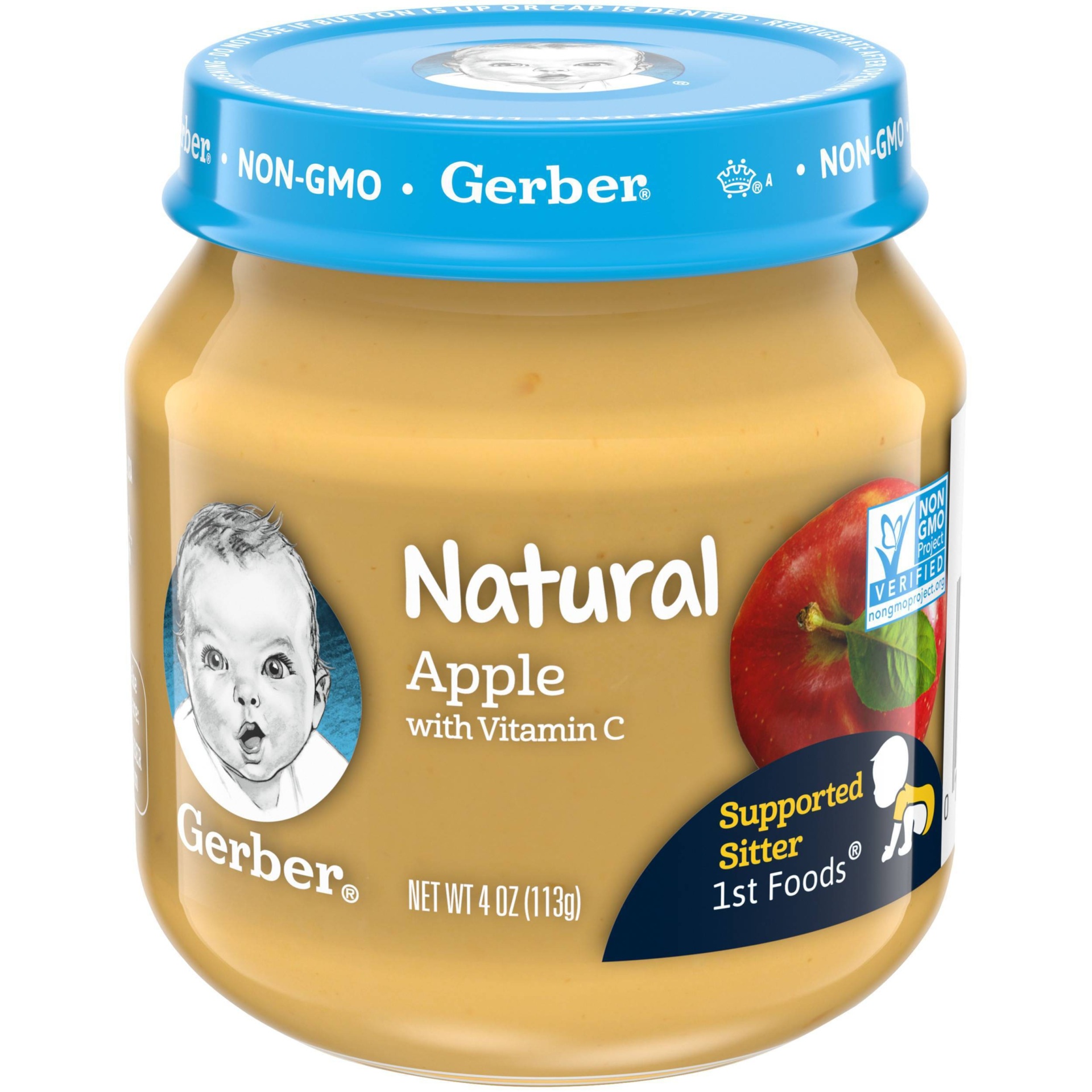 slide 1 of 8, Gerber 2nd Foods Baby Food Apple With Vitamin C, 4 oz