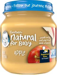 Gerber 1st Foods Natural for Baby Baby Food, Apple, 4 oz Jar