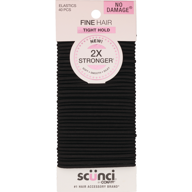 slide 1 of 1, scünci 2X Stronger Fine Hair Elastics 40pk, 40 ct
