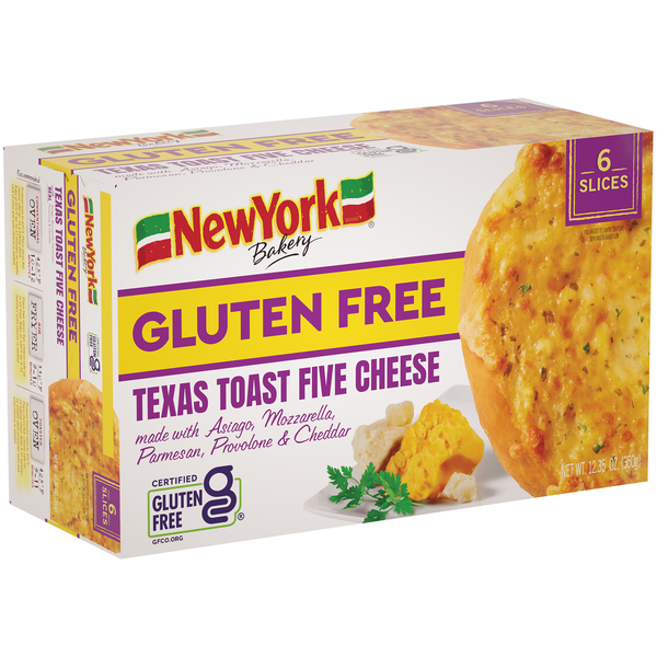 slide 1 of 6, New York Bakery Gluten Free, Five Cheese Texas Toast, 6Ct, 12.35 oz