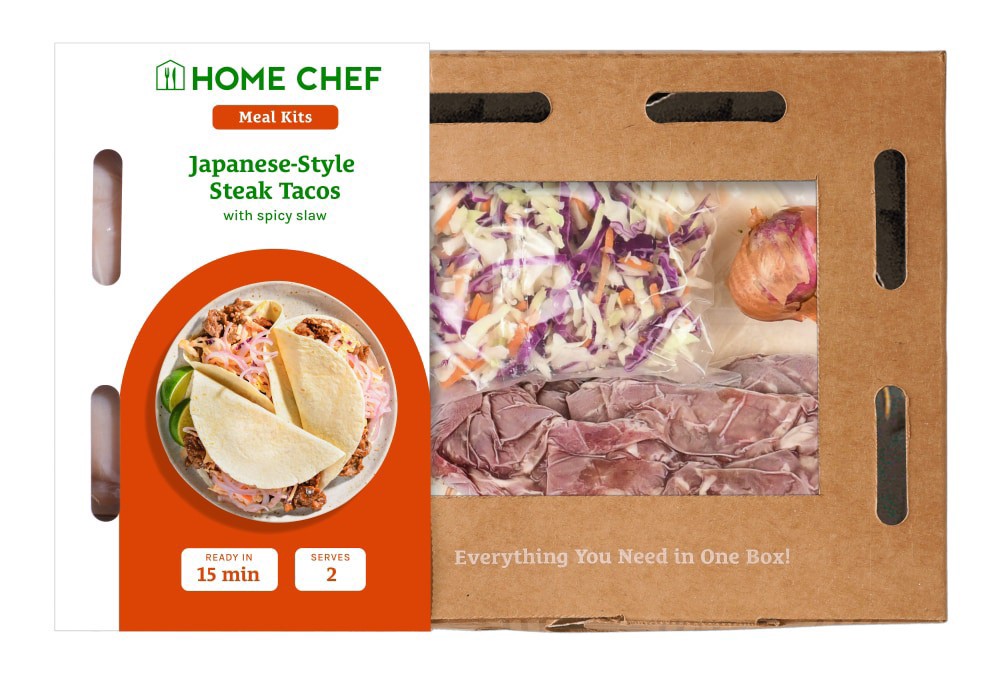 slide 2 of 3, Home Chef Meal Kit Japanese Steak Tacos With Sriracha Slaw, 30 oz