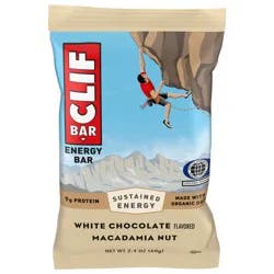 CLIF BAR - Energy Protein Bars - White Chocolate Macadamia Nut - Made with Organic Oats - Energy Bars - Non-GMO - (1 Count)