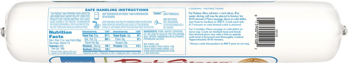 slide 6 of 8, Bob Evans Original Pork Sausage, 32 oz, 32 oz