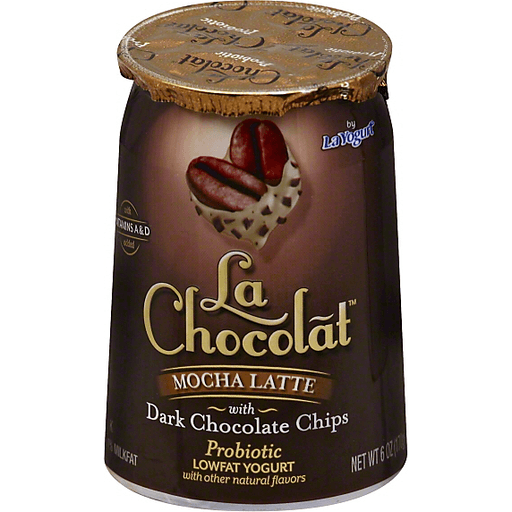 slide 1 of 1, La Chocolat Probiotic Lowfat Yogurt Mocha Latte With Dark Chocolate Chips, 6 oz