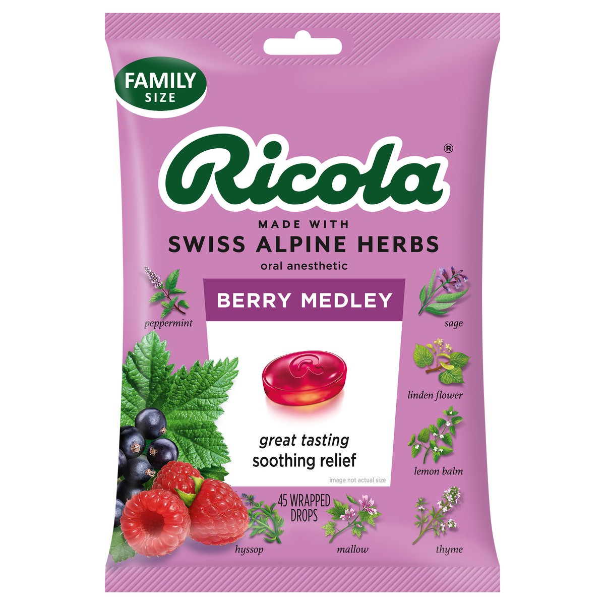 slide 3 of 8, Ricola Berry Medley Throat Drops, 45 Count, 45 ct