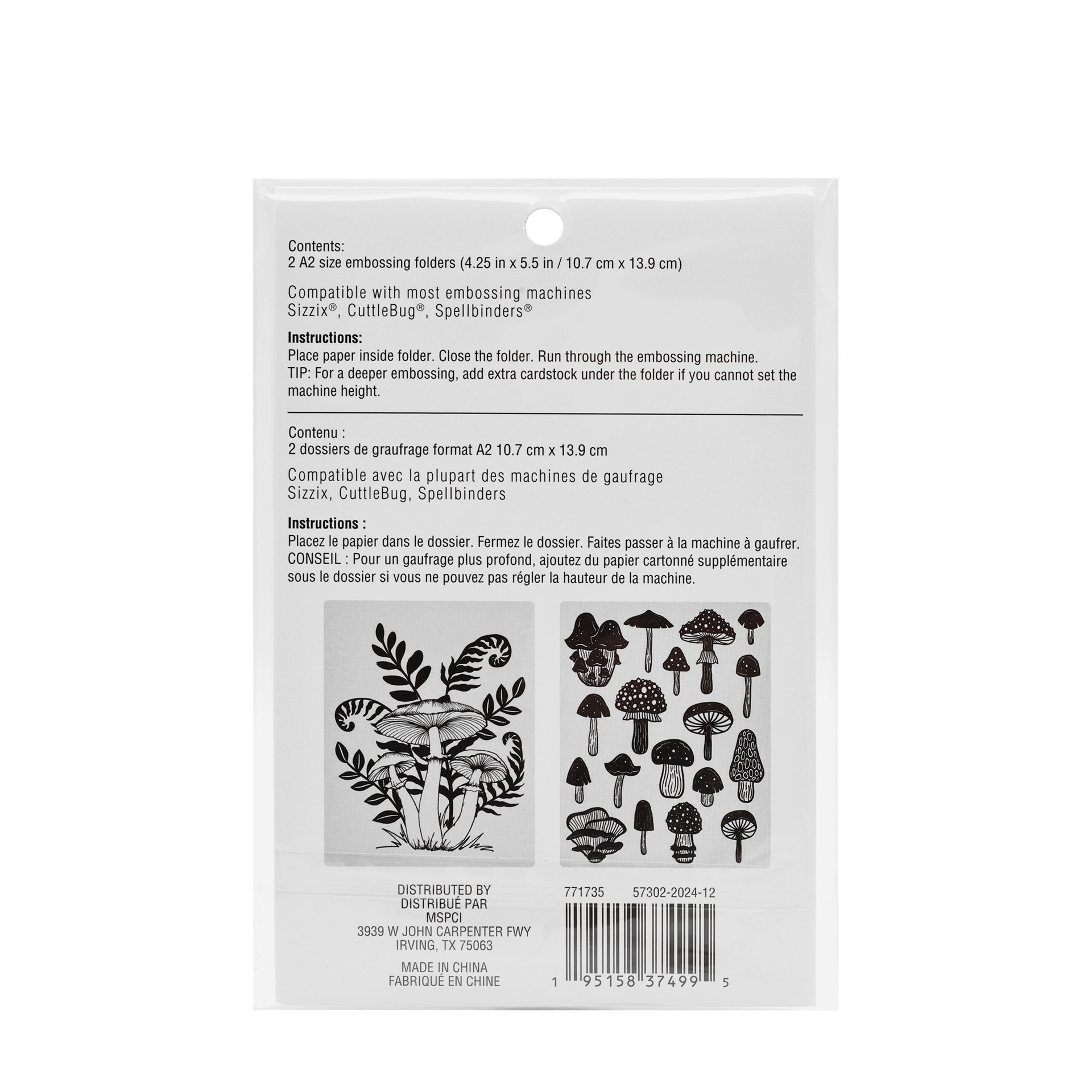 slide 3 of 5, Mushroom Embossing Folders Set By Recollections, 4.25 in x 5.5 in