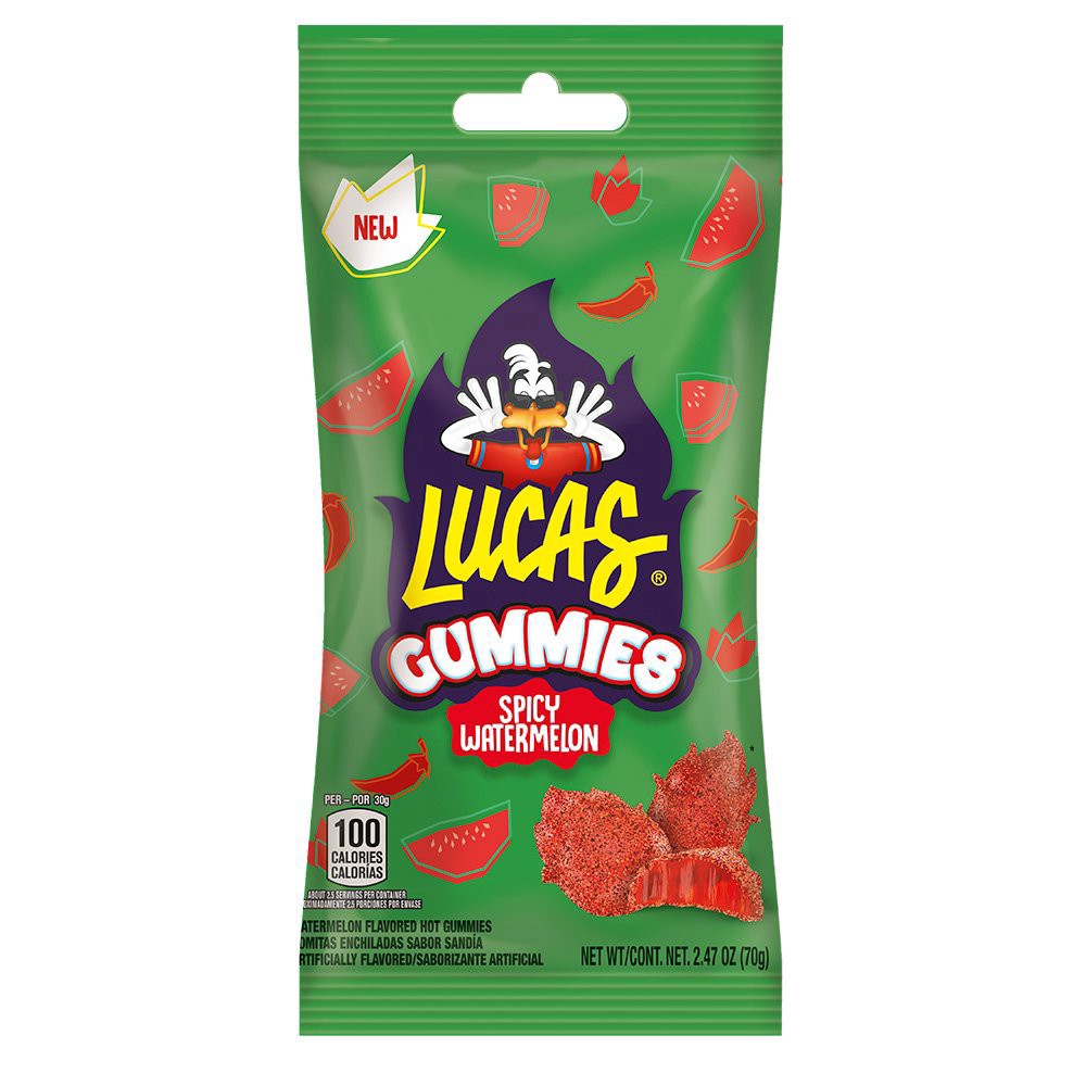 slide 1 of 1, Lucas Spicy Watermelon Gummies, 2.47 oz